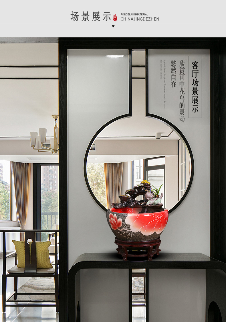 Jingdezhen ceramic aquarium small household adornment miniascape of furnishing articles desktop goldfish bowl office sitting room aquarium fish
