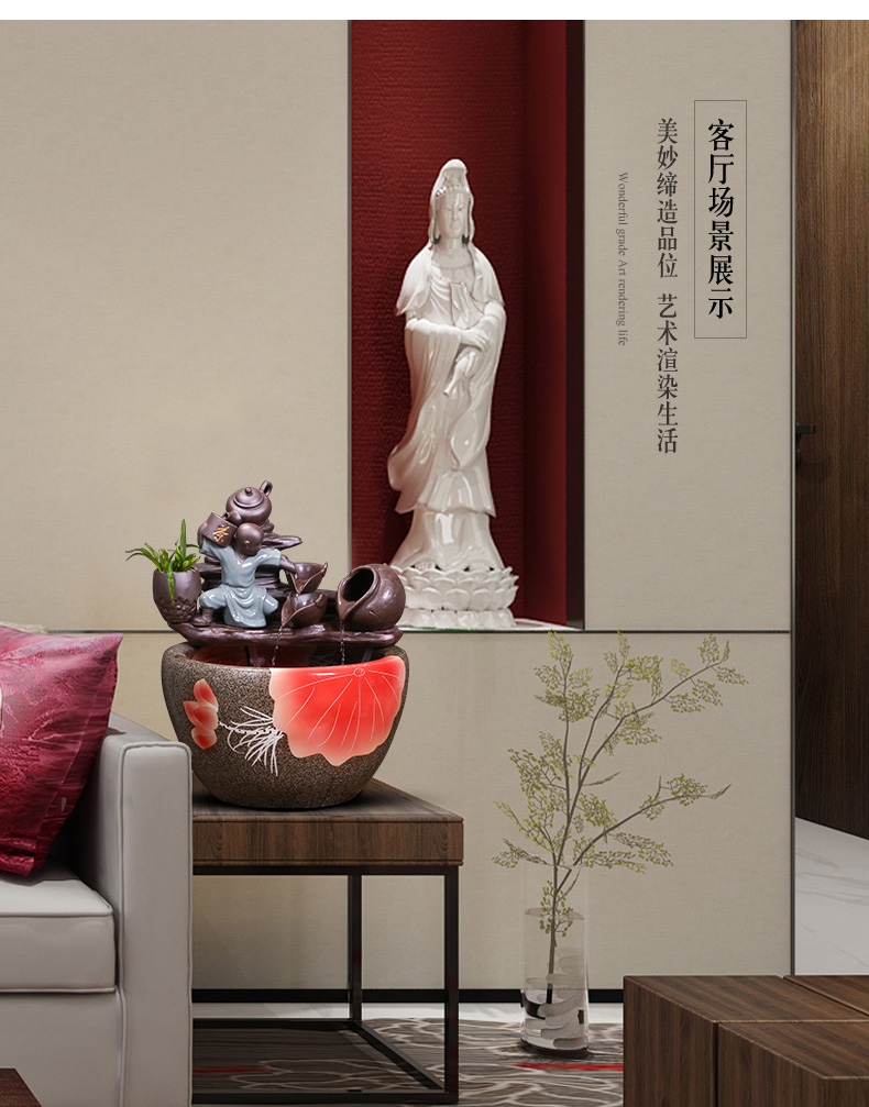 Jingdezhen ceramic aquarium small household adornment miniascape of furnishing articles desktop goldfish bowl office sitting room aquarium fish