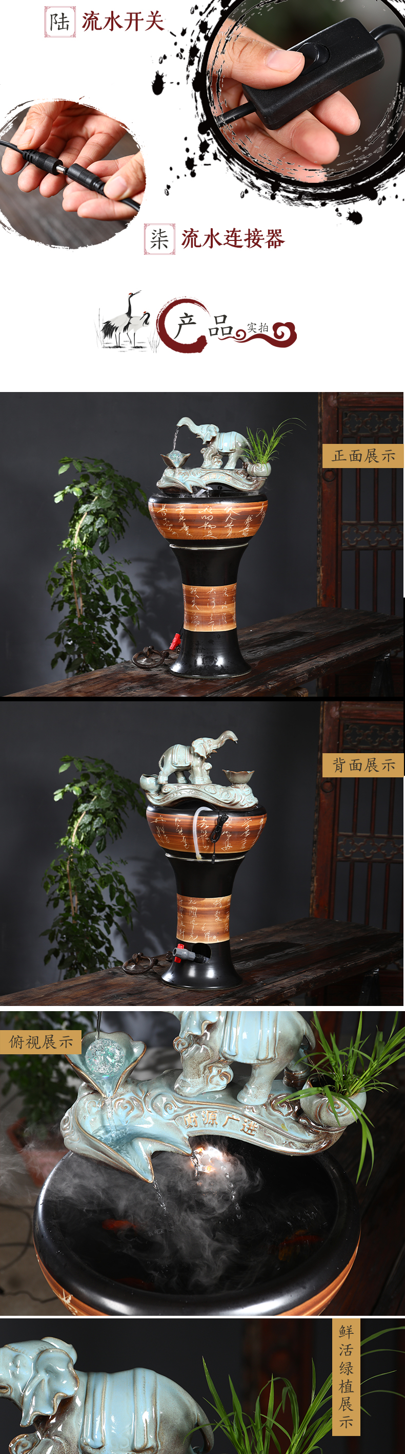 Jingdezhen ceramic tank floor pillar type tank yard LianHe flowerpot is suing large goldfish bowl water lily bowl
