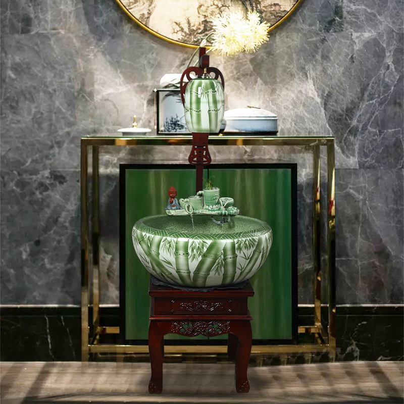 Jingdezhen ceramic tank - oxygen cycle ceramic filter tank porcelain jar goldfish bowl sitting room home decoration