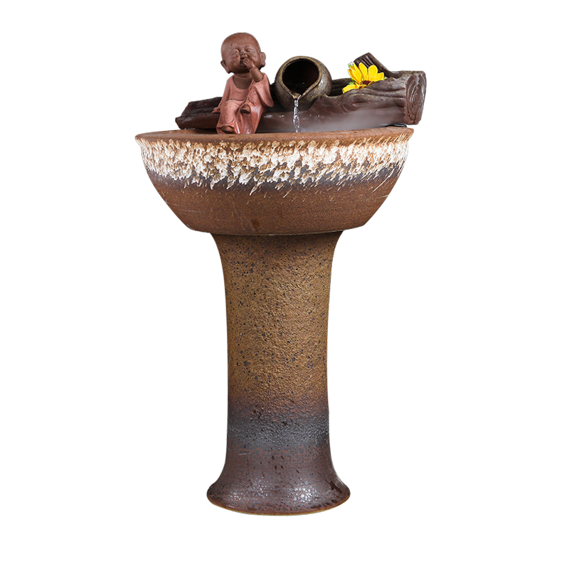 Jingdezhen ceramics pillar landing fish tank oversized LianHe flowerpot brocade carp cylinder goldfish bowl water lily bowl
