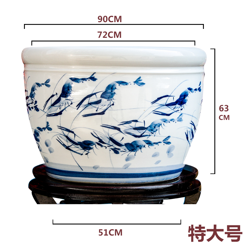 Package mail jingdezhen ceramics aquarium tank water lily flower pot lotus goldfish bowl the tortoise cylinder large furnishing articles