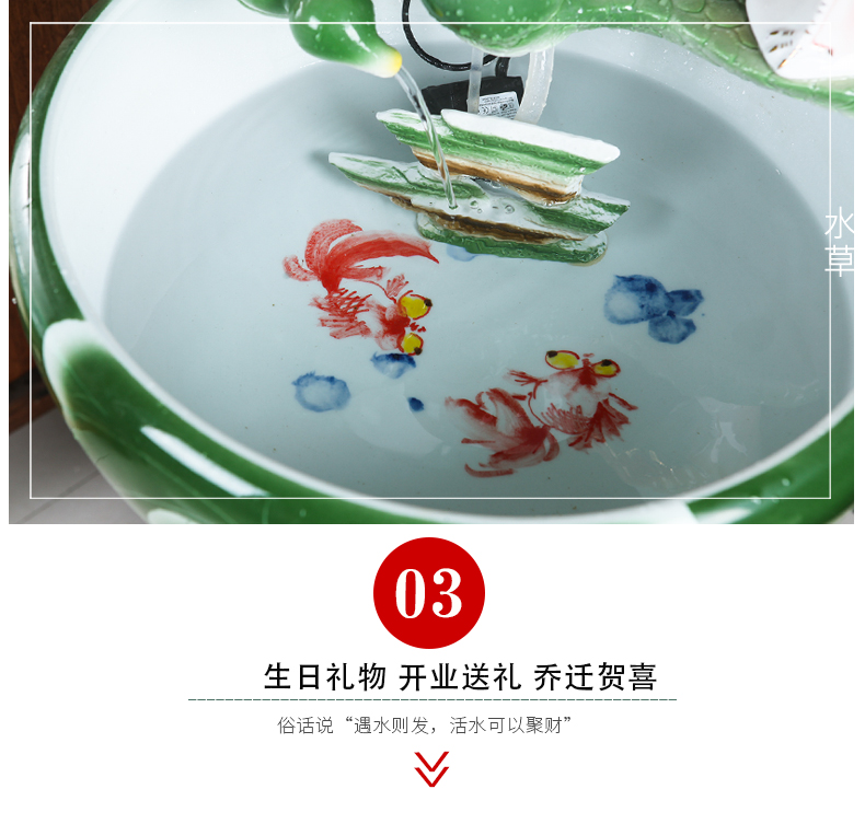 Jingdezhen ceramics pillar landing fish tank oversized LianHe flowerpot brocade carp cylinder goldfish bowl water lily bowl