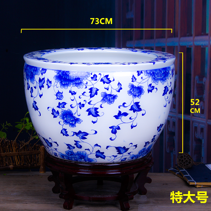 Jingdezhen ceramic basin of water lily lotus lotus goldfish bowl aquarium a turtle cylinder extra large