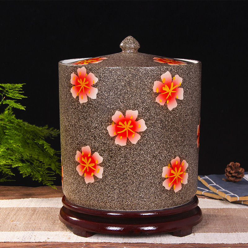 Art spirit of jingdezhen ceramic household barrel ricer box store meter box with cover insect - resistant type seal tank cylinder storage tank