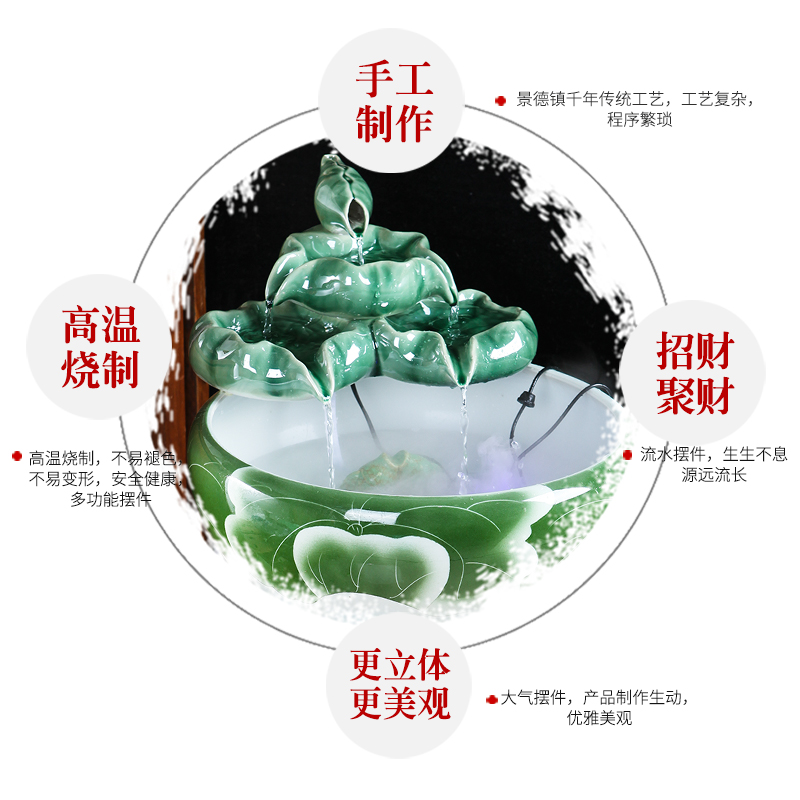 Jingdezhen ceramics pillar landing fish tank oversized LianHe flowerpot brocade carp cylinder goldfish bowl water lily bowl