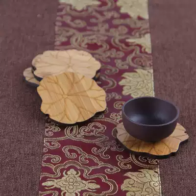Bamboo tea coaster creative tea ceremony Liujunzi heat insulation mat saucer spare parts mat 10