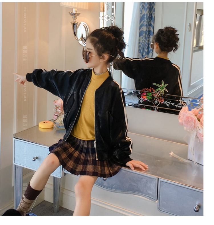 Áo khoác nữ công chúa Yuanyuan 2018 Mới thêu In Big Boy Hàn Quốc Áo bé gái Quần áo ngắn áo khoác trẻ em nam 12 tuổi