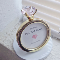 Japan Afternoon Tea export metal light luxury premium diamond small photo frame set-up round mini