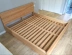 Giường gỗ nguyên khối kiểu Bắc Âu đơn giản hiện đại mộng gỗ óc chó màu đen và nội thất phòng ngủ giường đôi không sơn tùy chỉnh - Giường