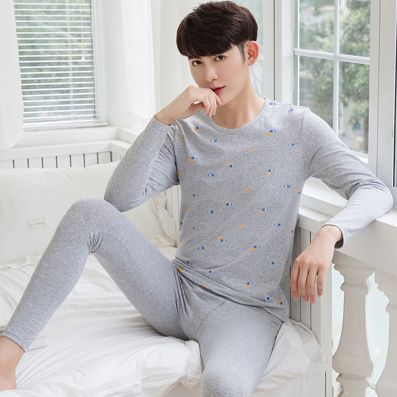 High school students hot clothes men's fashion students autumn clothes sanitary pants youth autumn pajamas men's long-sleeved cotton handsome