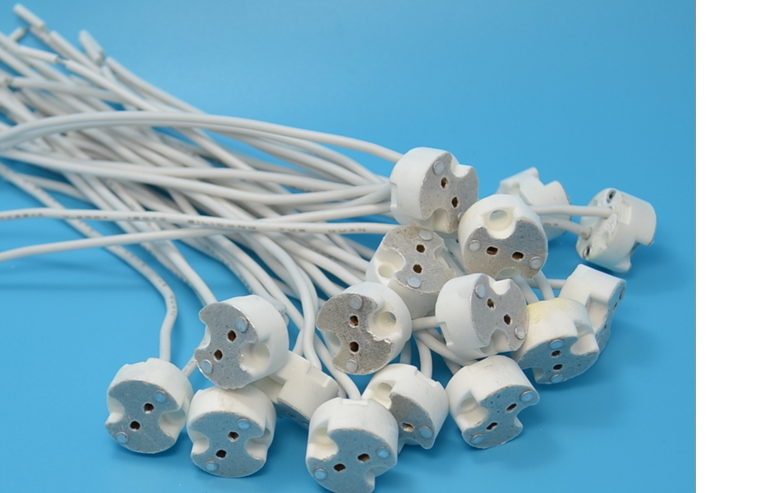 G4 G5 3 Ceramic lamp head socket high temperature 6 35 plug line crystal halogen lamp fittings