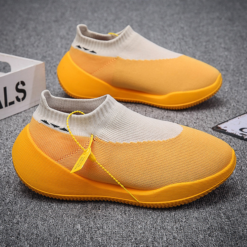 Men's shoes 2022 new autumn breathable mesh thin flying woven sports single mesh coconut all-match trend banana shoes