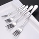 Stainless steel fork Western dishware Steak fork Home main dining fork Long handle Children's dessert salad fruit fork small fork