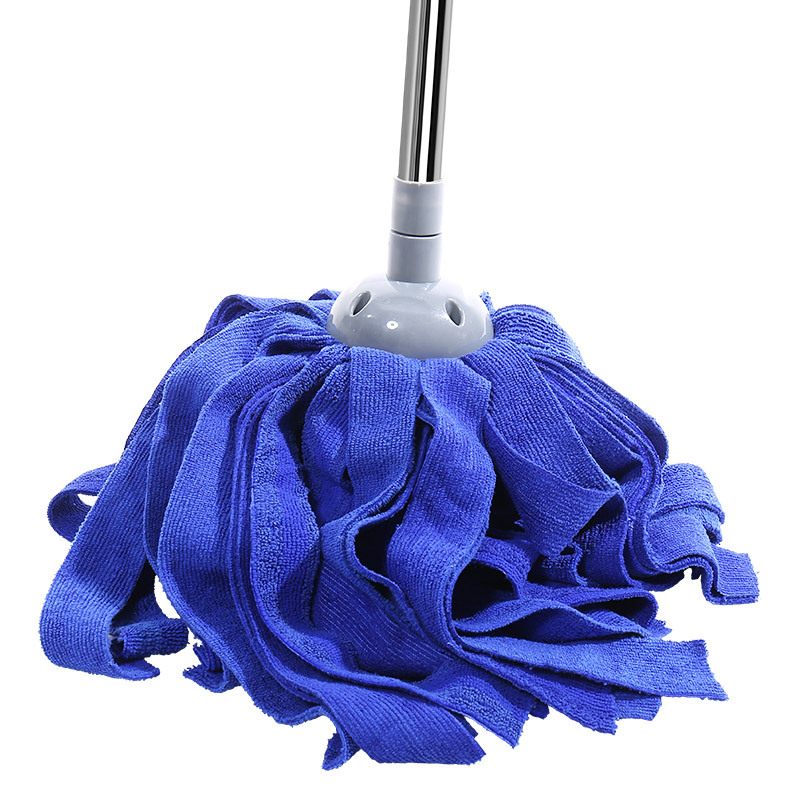 Shulang Stainless Steel Rod Mop with Large Round Head, 300g Ultra-Fine Fiber Mop, Traditional Twist-Wring Mop