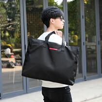 Korean version of simple tote travel bag small capacity large short waterproof nylon cloth mens hand luggage bag female black tide