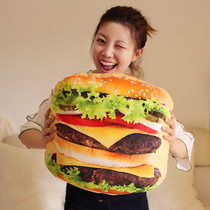 Creative simulation pillow hamburger pizza plush toy big cushion pillow office nap gift