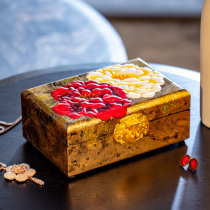 Pingyao lacquerware jewelry box retro jewelry three gold high-end small exquisite Chinese style high-grade solid wood wedding gift