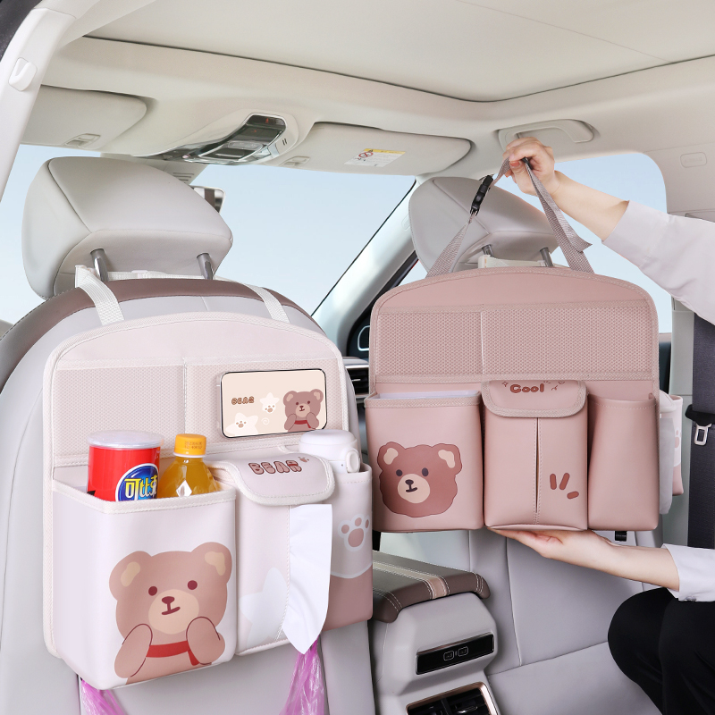 On-board bin paper towel box Two-in-one-in-the-car Hanging Car Chair-Back Collection Bag Car With Ornament-Taobao