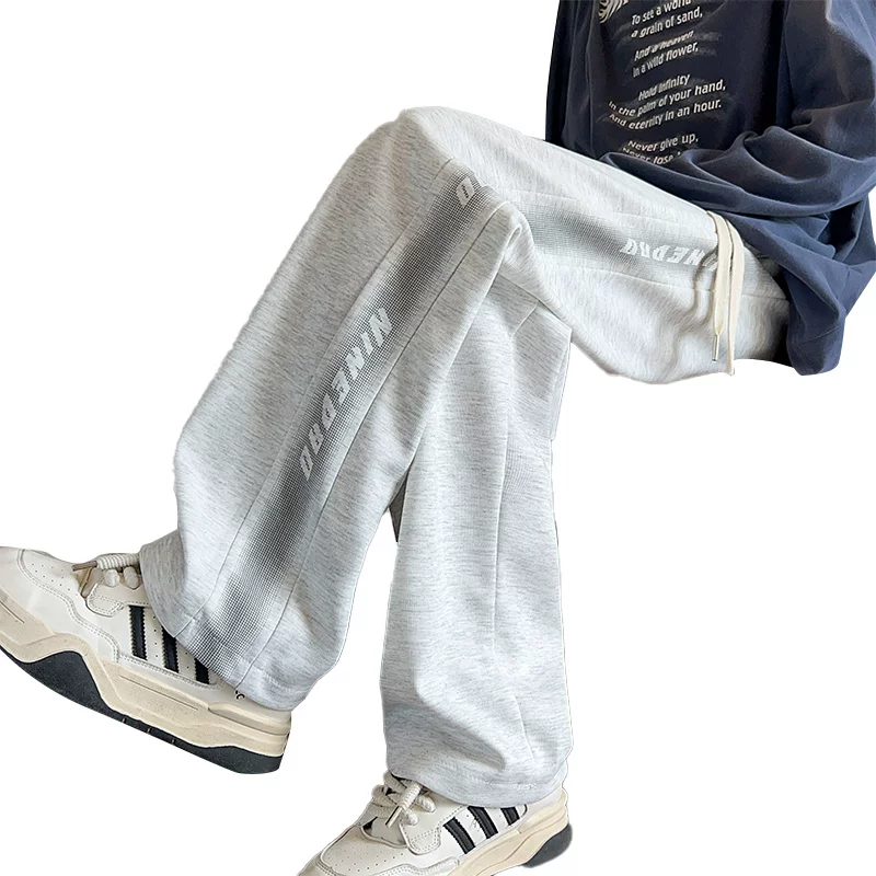Thin summer sports casual trousers for leisure, American style, loose straight fit