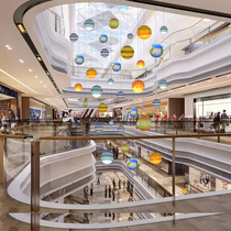 Creative Hotel Shopping Mall Atrium Exhibition Hall Playground Window Stage Scene Decorated With Starry Sky Ball Aerial Charm Pendant