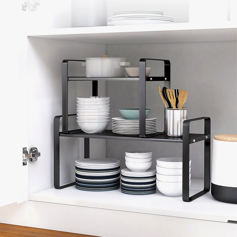 Kitchen integral cabinet table surface layered shelve lower sink multilayer release of things Bowl Rack Containing shelf supplies Home Grand total