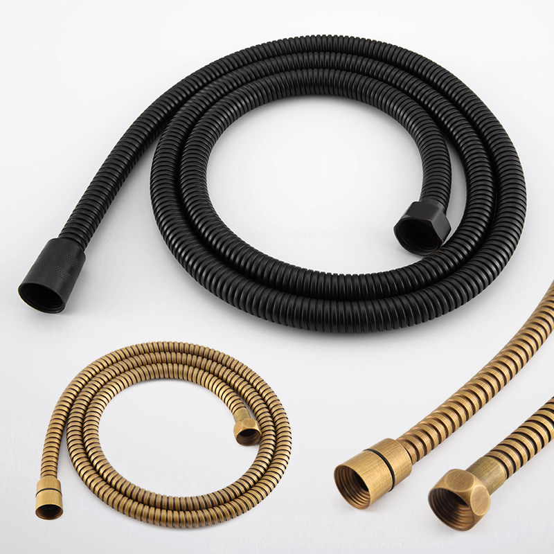 Black American shower Stainless steel hose 1 5 meters explosion-proof tube Shower accessories Bathroom hand spray pipe