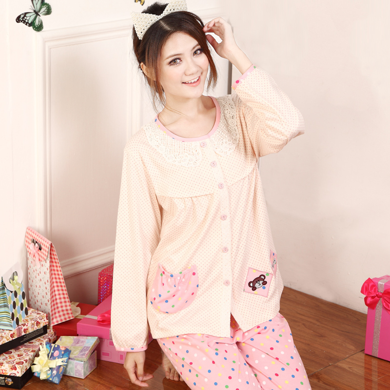 月子服春秋纯棉产后睡衣喂奶哺乳衣