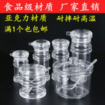 Accessories supplies sauce and vinegar pots plexiglass stalls with vinegar bottles covered with soy sauce and salt chili cans