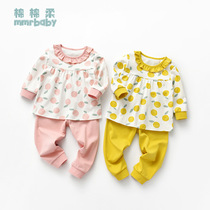 Girls autumn clothes set cotton outer wear spring and autumn children 1-3 years old 2 girls female baby underwear set four seasons long sleeve