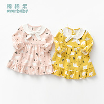 Baby girl dress girl skirt 2021 new cotton spring and autumn thin 1-3 years old 2 outside wear girl dress