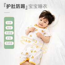 Baby pajamas Childrens nightgown summer thin baby night dress short-sleeved cotton boy and girl childrens belly air conditioning clothes