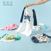 Childrens nightgown baby pajamas summer thin section pure cotton baby spring and autumn boy Boy night dress long sleeve one-piece long section