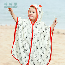 Childrens cloak Bathrobe Summer baby quick-drying bath towel with cap can be worn for boys and girls toddlers swimming absorbent beach towel