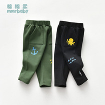 Boys plus velvet pants wear childrens cotton pants autumn and winter trousers baby casual pants children Spring and Autumn foreign gas