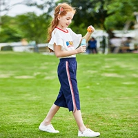 Белый топ+синие брюки [набор 21 был скидками 10 юаней]