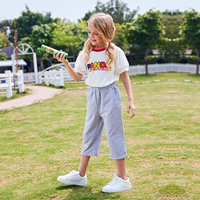 Белый топ+серые брюки [набор 10 имеет скидку 10 Юань]