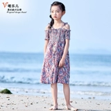 Летнее платье, детский наряд маленькой принцессы, короткий рукав, эффект подтяжки, в цветочек, подходит для подростков