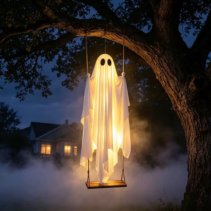 Halloween Props Glowing Ghost Hanging Decorations Scene Setup Props Dress-Up Atmosphere Scary Haunted House Prank Halloween Props Glowing Ghost Hanging Decorations Scene Setup Props Dress-Up Atmosphere Scary Haunted House Prank