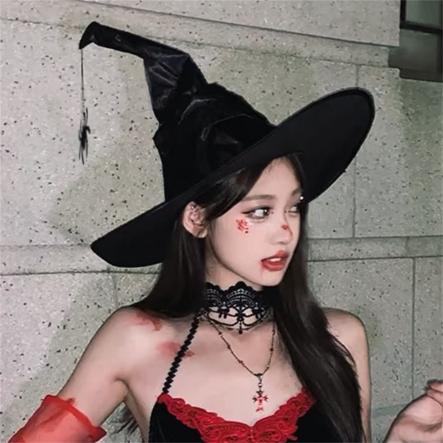 Halloween hat, adult wizard hat, witch hat, black headdress, party cosplay costume props, funny accessories
