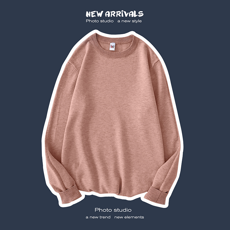 áo len Hàn Quốc phiên bản mùa xuân của nam giới của màu sắc rắn T-cổ knitsweater mùa xuân và mùa thu lỏng tie-up đầu rơi xuống đáy thủy triều những người đàn ông áo sơ mi của.