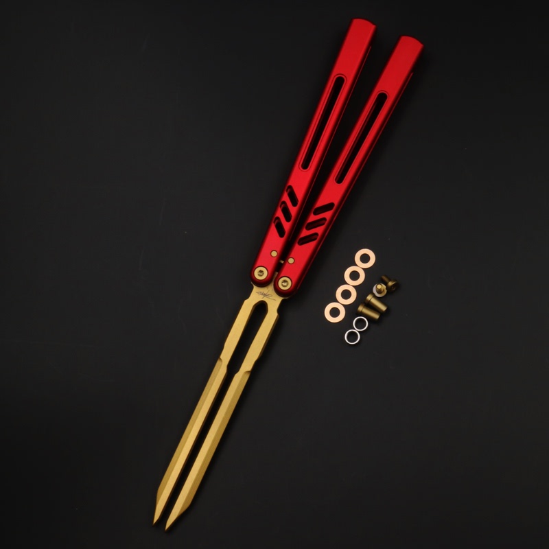 Aluminum Series 7 Sound Fork Blade, Glass Sound, Unsharpened Butterfly Knife, Ban Shu 8801V3, Beginner's Fancy Style for Newbies Aluminum Series 7 Sound Fork Blade, Glass Sound, Unsharpened Butterfly Knife, Ban Shu 8801V3, Beginner's Fancy Style for Newbies