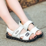 Летние детские сандалии для мальчиков, в корейском стиле, из натуральной кожи, подходит для подростков, мягкая подошва