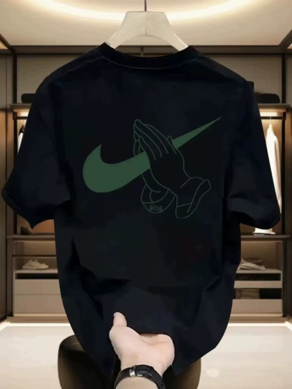 High-End Brand Short-Sleeved T-Shirt for Men, Pure Cotton, Summer Ice Silk, Breathable, Printed, Trendy Brand, Round Neck, Loose Top