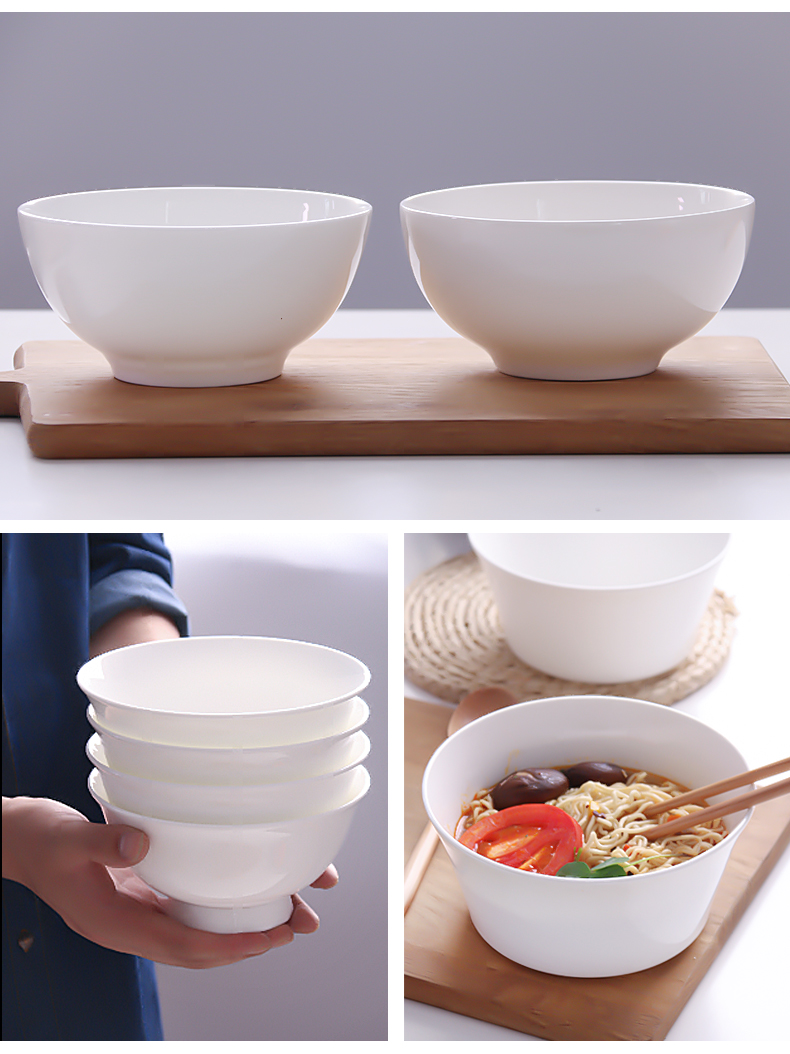 Ceramic rainbow such use household ipads China large Korean large bowl of noodles bowl noodles in soup bowl creative high eat bowl bowl below