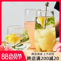 Small fresh cup female net red drink cup Drink cup milk glass cup creative transparent water cup ins cute