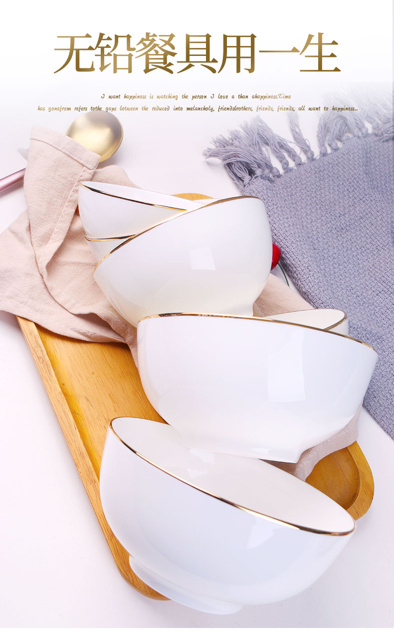 Jingdezhen Chinese style household to eat bread and butter rice bowls rainbow such use pure creative ceramic bowl up phnom penh soup bowl mercifully rainbow such use