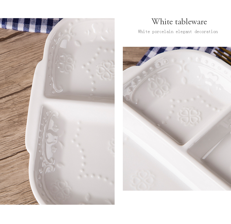 Creative ceramic Japanese means snack plate household one adult food tableware children rectangle separated dinner plates