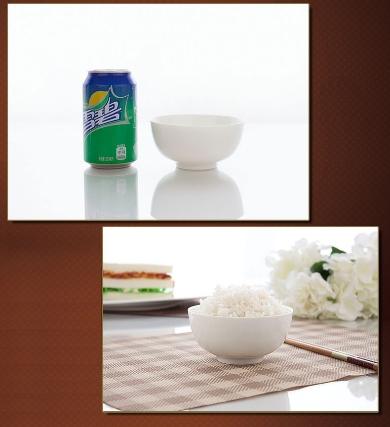 Jingdezhen bowls white ipads bowls tableware household small bowl of rice bowls ceramic bowl meal portfolio 6 sets