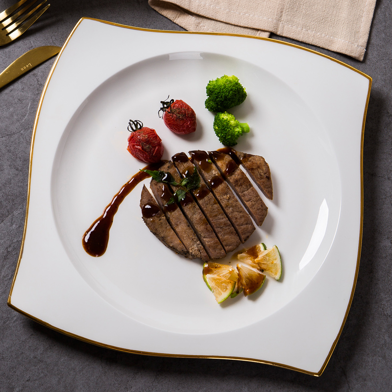 European creative ipads porcelain alien household steak plate of western - style food tableware, west tableware full plate beefsteak plates